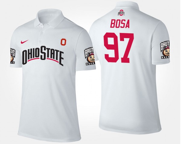 Ohio State Buckeyes Joey Bosa Men's #97 White College Football Polo 2404SHWA7